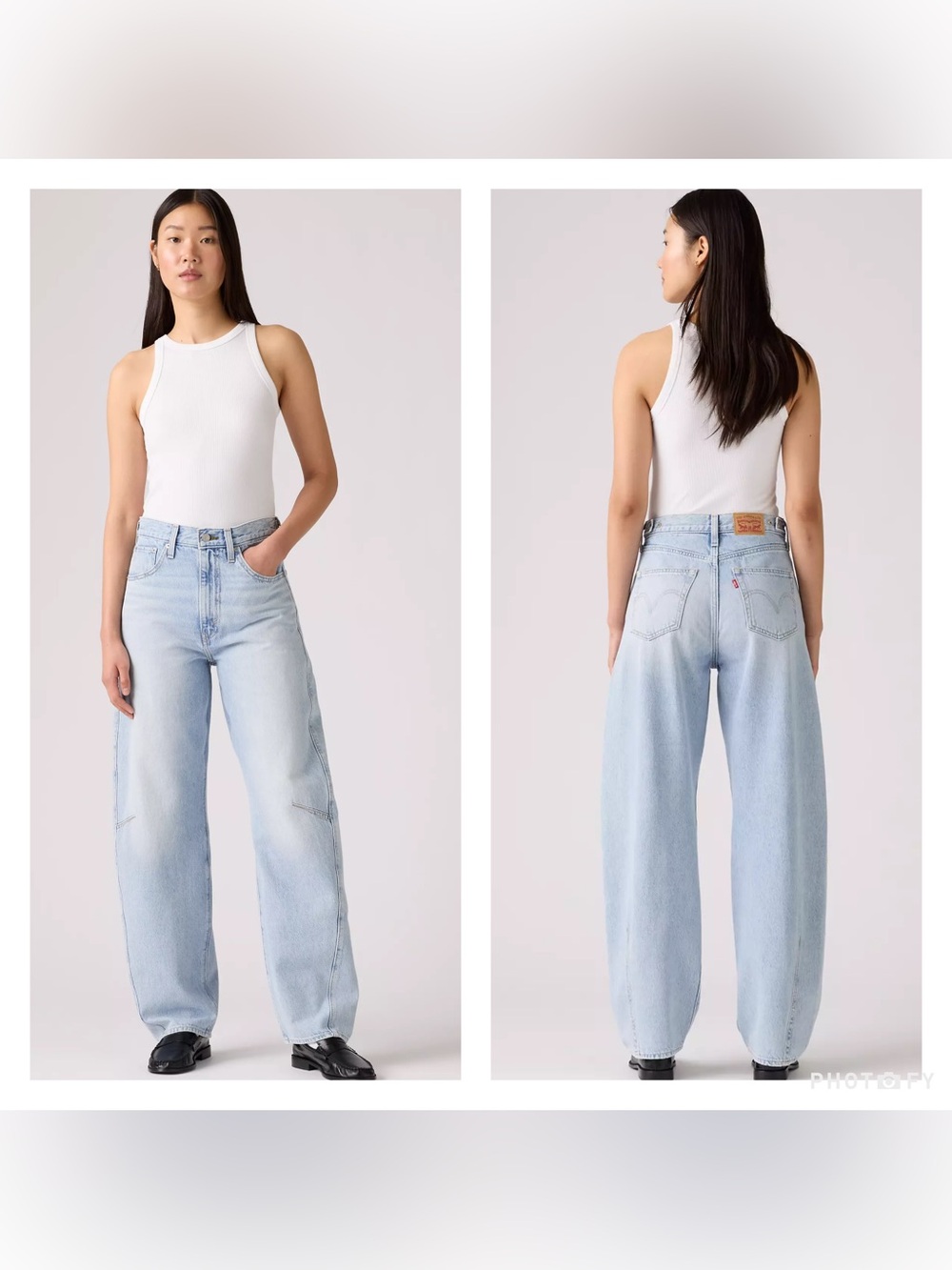 Levi’s Cinch Barrel Jeans in Abraided Art - Light Wash Adjusters Sz 29